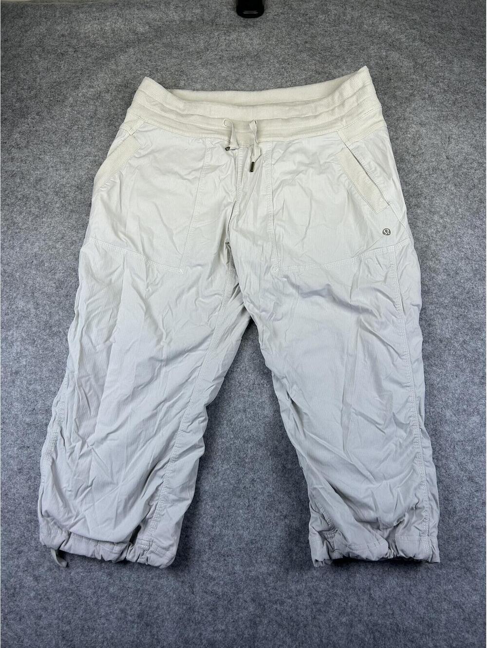 Lululemon Pants Dance Studio Cropped 19" White Athletic Workout Casual Size 10